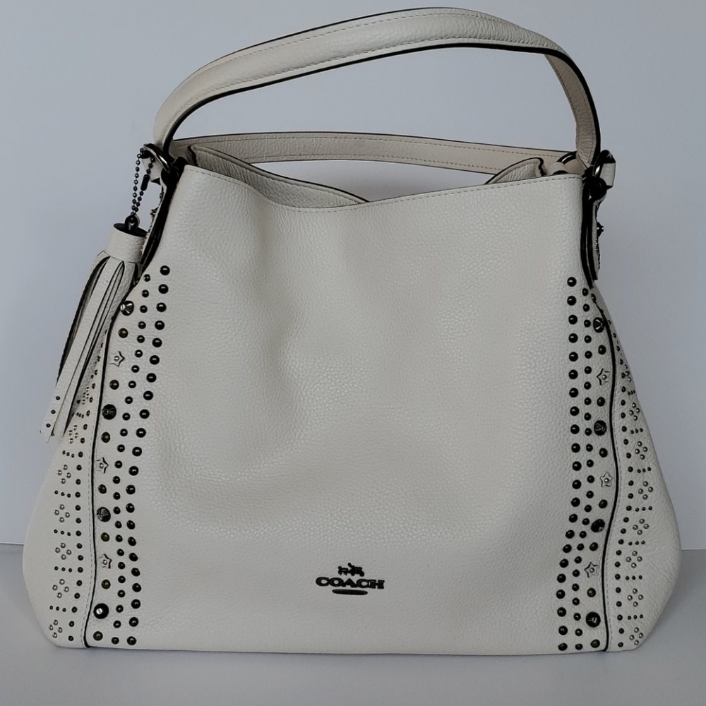 COACH EDIE 31 Bandana Rivets Hobo Studded Purse Ch